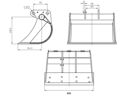 skovl til mini gravemaskin b 600drs