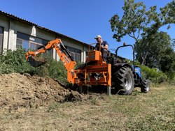 universal bagmontered rendegraver med skovl til traktor mod drs 2000t