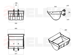 gravemaskine vippeskovl til mini gravemaskin m100 600