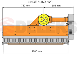 slagleklipper 120cm med justerbar sideforskydning flerbruks med hammerslagle lince sp120