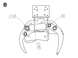 hydraulisk skovklo greb til minigraver model cf 10