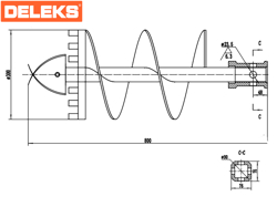 ekstra spids 30 cm til jordbor med knive s100