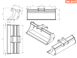 skovl til mini gravemaskin s100 800s30