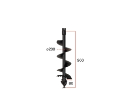 ekstra spids 20 cm til jordbor med knive
