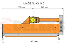 slagleklipper 140cm med justerbar sideforskyvning flerbrugs med hammerslagle lince sp140h