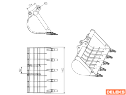 skovl til mini gravemaskin s280 1000st