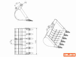 skovl til mini gravemaskin s380 1000st