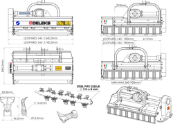 adjustable sideshift flail mower 140cm for 30 70hp tractors shredder mulcher leopard 140 sp