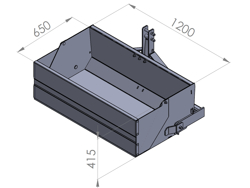 tipping transportbox for tractor bucket 120 h l