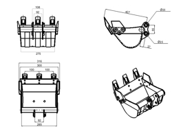 bucket for miniexcavator 300